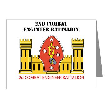 2CEB - M01 - 02 - 2nd Combat Engineer Battalion with Text - Note Cards (Pk of 20) - Click Image to Close
